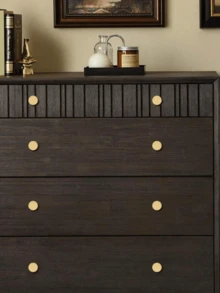 实心欧式家具拉手，橱柜五金拉手，金属抽屉拉手，复古木制家具梳妆台抽屉拉手，单孔拉丝金橱柜拉手，适用于抽屉、衣柜、橱柜门、厨房橱柜、梳妆台、美式家居装饰，含螺丝 - 彩色 - 查看 6