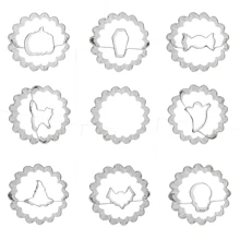 9pcs Cookie Cutter Set, Moon, Star, Heart, Round, Flower Shapes - Kitchen Baking Cookies Tools And Decoration For Valentine's Day, Easter, Birthday, Halloween, Christmas Party - Silver - View 15