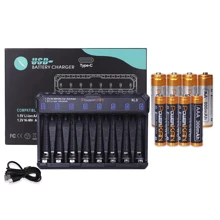 PowerKAN 1.2V 可充电镍氢 AA/AAA 电池（8 节 AA 800mAh + 8 节 AAA 300mAh）带 NL8 USB 快速充电器套装 - 是 - 查看 9