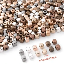 CCB 珠子、心形吊坠、双心形珠子、方形弧形珠子、时尚 DIY 珠宝制作用品，适用于手链、项链