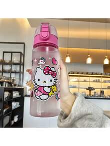 Sanrio 1 pièce, Bouteille d'eau de sport Sanrio 550ml hello kitty Cinnamoroll Kuromi - Bouteille d'eau de sport portable, étanche, isolée et pratique pour le voyage. Idéale pour le camping, la randonnée, le fitness, les activités de plein air et les cadeaux d'anniversaire