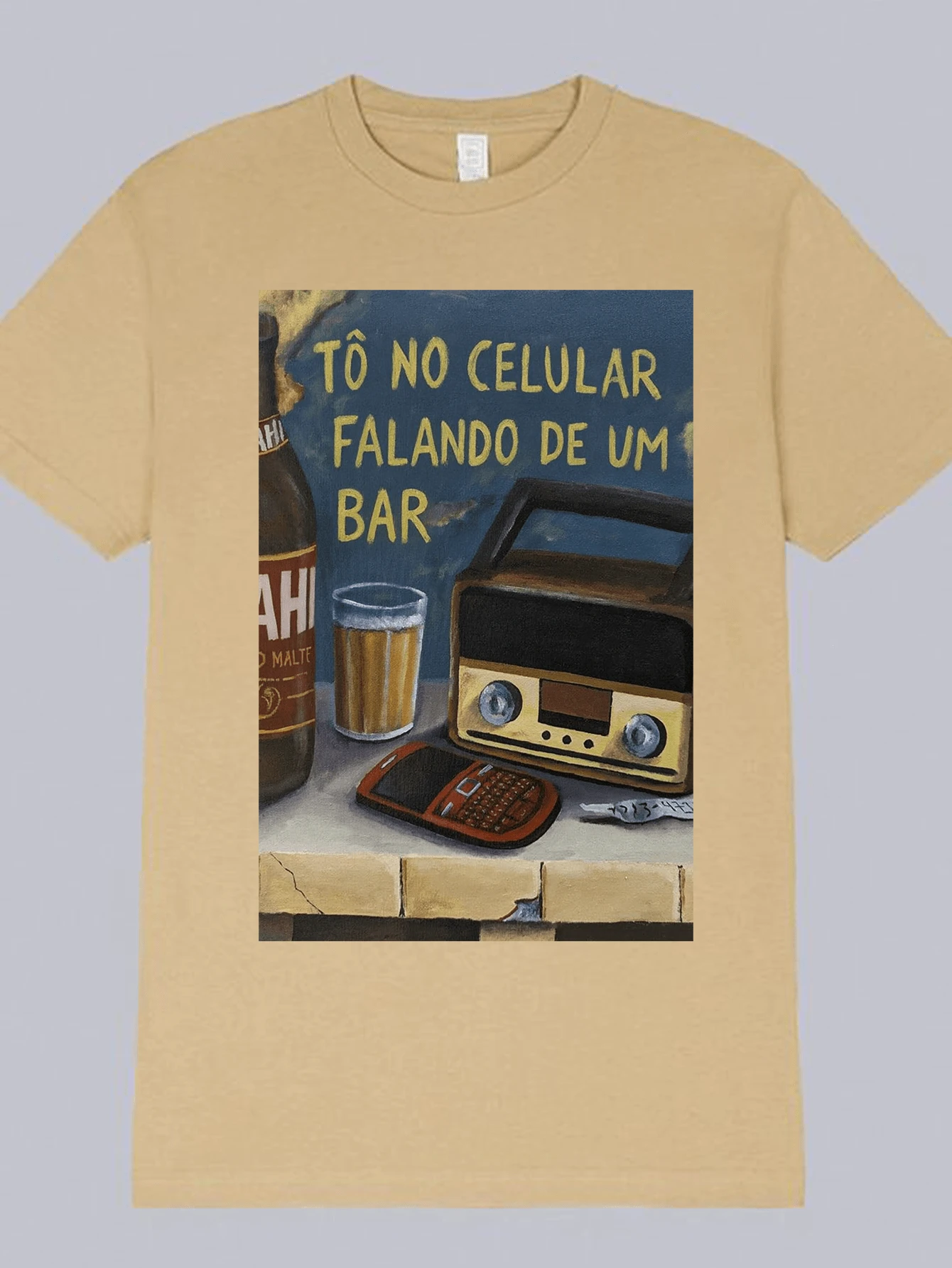 Leo Magalhaes T-Shirt To No Celular Buteco 100% Cotton Unisex Male Female Plus Size Bar Table Beer Sertanejo Forro Pisadinha - 米色 - 查看 1