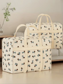4 Sizes Available 1 Extra Large Durable Foldable Storage Bag With Handles - Heavy Duty Polyester Material, Dustproof And Moisture-Resistant, Cute Giraffe Pattern, Suitable For Travel, Moving, Packing, Clothes And Bedding Organization, Essential For Moving, Fun Design, Sturdy Construction, Packing Solution, Frequent Travelers, Suitcase, Foldable Storage Bag - Multicolor - View 4