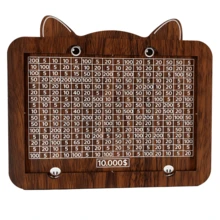 Wooden Piggy Bank, $5000&$10000 Challenge Coin Cat Piggy Bank, With Currency Target And Numbers, Including Whiteboard Pen, Christmas Gift - Multicolor - View 12