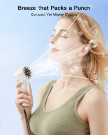 coldSky Portable Personal Turbo Fan,5 Speeds Handheld Fan With Digital Display,4000mAh Battery Operated Fans Max 12Hrs Cooling Fans For Outdoors,Travel,Indoor,Desk - trắng - Xem 2