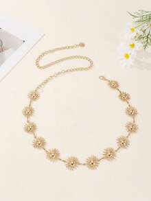 1 pieza Cinturón de cintura metálico de estilo gótico para mujer, multicolor brillante y mini, ajustable, adecuado como regalo de fiesta de Halloween o regalo de Navidad para la novia