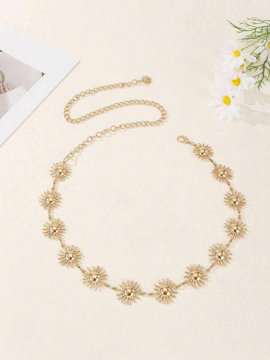 1 pieza Cinturón de cintura metálico de estilo gótico para mujer, multicolor brillante y mini, ajustable, adecuado como regalo de fiesta de Halloween o regalo de Navidad para la novia