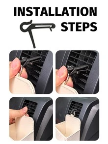 1pc Multifunctional Car Air Vent Storage Box With Small Installation Bracket - Durable And Stylish Design, Ample Space To Store Various Accessories, Ideal For Keeping Small Items In The Car, Also Can Be Used As A Phone Holder To Enhance Driving And Travel Experience