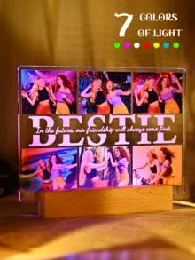 个性化照片打印亚克力夜灯，定制家居装饰礼物，送给挚友、生日、节日的理想之选，单件装，精致美观，时尚现代，可定制，独一无二，是送给男友、女友、爸爸、妈妈、家人、朋友、宠物的完美礼物，适合周年纪念日、情人节、生日、青年节、父亲节、毕业典礼、婚礼、乔迁之喜等各种场合，可用于餐厅、客厅、卧室、办公室、茶室等家居空间，营造温馨氛围，为秋季家居增添清新气息，提升家居和谐，打造优雅生活，寓意永恒的爱。 - Bestie - 查看 10