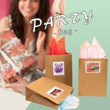 100Pcs Gift Bags 8.3x4.3x10.6 Kraft Brown Paper Gift Bags With Handles Bulk For Wedding, Party Favor, Grocery, Shopping, Retail, Merchandise Medium Paper Sacks - Lạc đà nhỏ - Xem 6