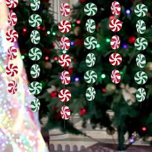 10 pièces/paquet Nouveau moulin à vent bicolore avec trou Faux décoration de bonbons à suspendre Décorations d'arbre de Noël DIY