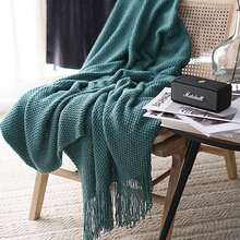 Chăn sofa bong bóng, chăn lông cừu phong cách Ins, chăn ngủ trưa văn phòng, chăn phủ điều hòa, thích hợp làm chăn ga gối đệm, trang trí - Màu xanh lam - Xem 7