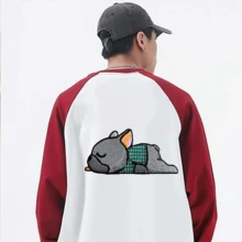 Parche bordado con logo de cachorro de bulldog francés, lindo y de dibujos animados. Adecuado para decorar en festivales y vida diaria. Puede decorarse en cualquier artículo que desee y también es una buena opción como regalo (le brindará efectos visuales inesperados).