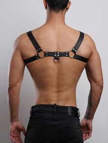 Men's Sexy Avant-Garde Harness Belt, PU Leather Rivet Decor Waist Belt, Gothic Men's Restraint Suspender, Party Outfit, Valentine's Day Gift, Men's Sexy Lingerie Accessory