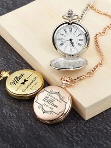 Personalized Pocket Watch, Engraved Pocket Watch, Groomsman Gift, Groom's Father Gift, Father's Day Gift, Wedding Gift