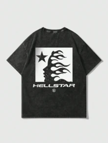 Retro Tie-Dye Crewneck Short Sleeve Casual T-Shirt For Men - 黑色 - 查看 5