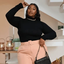 Plus Size Blouses - 黑色 - 查看 3