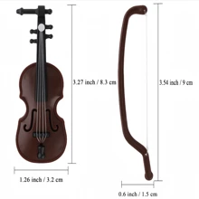 1pc Beautiful And Charming Miniature Violin - Retro-Style Plastic Musical Instrument, Suitable For Doll House Decoration, Collection Pendants And Creative Handmade Accessories, Shipped In Random Colors.