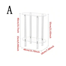 Transparent Acrylic Narrow End Table, Suitable For Small Spaces, With Magazine Rack, Ultra-Thin Side Nightstand/Bedside Cabinet, Applicable For Living Room & Bedroom