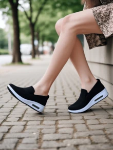 Breathable Women's Shoes, New Thick Sole Rocking Casual Shoes, Soft Bottom Anti-Slip Air Cushion Dance Shoes, Comfortable And Fashionable Running Shoes