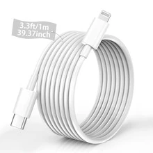 1Pc [6.6ft/2m, 10ft/3m]Car Carplay Fast Charger Cable Compatible With IPhone USB C To Lightning Cable Compatible With IPhone 14/13/12/11 Pro Max/Xs Max/ Xr/Xs/X/8/7 And More Fast Charging MFi Certified - White - View 11