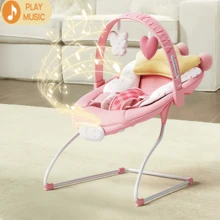Baby Bouncer,Portable Baby Bouncer For Infant,Modern Baby Bouncer Seat,Infant Bouncers With Music For Babies 0-6 Months Up To 20 Lbs Lightweight For Indoor And Outdoor As Hallowee & Christmas Gifts - Pink - View 5