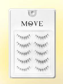 5 Pairs Cartoon Fairy Lashes, Natural Transparent & Lightweight, Volumizing & Lengthening, 6-12mm Mixed Size, Transparent Stem, Soft & Natural, Suitable For K-Pop Idol Makeup, DIY At Home, Great For Halloween