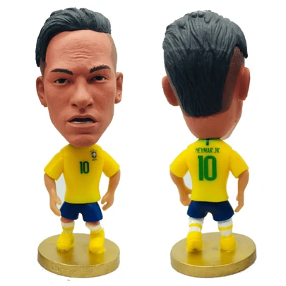 Figura coleccionable fútbol soccer Neymar Jr Brasil, figura miniatura de Neymar Jr, jugador de Brasil, colección deportiva