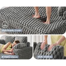 53 Inch Oversized Chaise Lounge, Upholstered Sofa Bed With Throw Pillows And Armrests, Sleeper Chair- Comfy Chair Bed For Living Room,Ash Grey - Màu xám đen - Xem 3