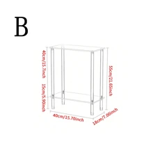 Transparent Acrylic Narrow End Table, Suitable For Small Spaces, With Magazine Rack, Ultra-Thin Side Nightstand/Bedside Cabinet, Applicable For Living Room & Bedroom
