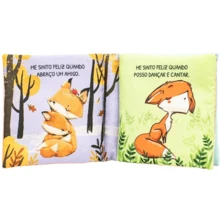 Livro Infantil de Pano Macio Com Mordedor Silicone para Bebês Todo Livro - FELIZ - Visão 3