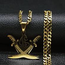 Sword Shape Hollow Pendant Gold/Silver/Black Color Stainless Steel Sword Necklace Fashion Gorgeous Gifts For Men And Women