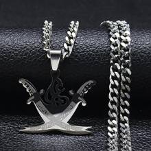 Sword Shape Hollow Pendant Gold/Silver/Black Color Stainless Steel Sword Necklace Fashion Gorgeous Gifts For Men And Women