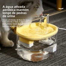 Bebedouro Automático para Gatos e Cães: Circulação de Água com Filtro de 1,5 Litro e Base Segura