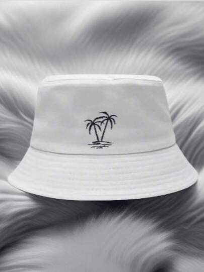男士时尚渔夫帽，椰子印花，2 种颜色可选，适合日常佩戴、沙滩、防晒
