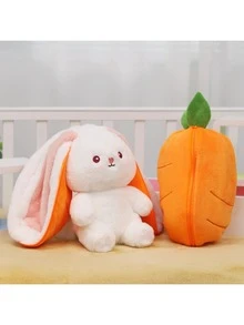 قطعة واحدة دمية ناعمة قابلة للتحويل إلى 3 أشكال مختلفة، دمية أرنب قابلة للعكس، هدية مثالية لجميع الأعمار، للأولاد والبنات. تعزز القدرة التفاعلية، مناسبة لهدايا أعياد الميلاد والمناسبات.