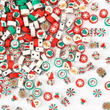 50入組拼盒裝10mm運動系列混色高分子粘土珠子,包括隨機高分子粘土間隔珠,適合diy手鐲,項鍊,耳環和珠寶製作 - 一包裝 - 查看 12