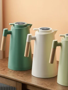 Garrafa Térmica Termômetro Digital 1L Café Chá Nórdica Com Cabo De Madeira - Aleatório - Visão 5