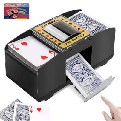 Embaralhador de Cartas Automático 2 Decks Misturador Elétrico Para Truco Uno Cartas