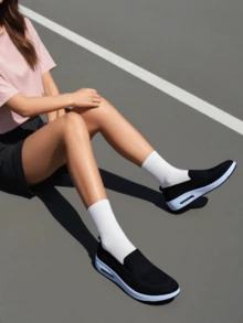 Breathable Women's Shoes, New Thick Sole Rocking Casual Shoes, Soft Bottom Anti-Slip Air Cushion Dance Shoes, Comfortable And Fashionable Running Shoes