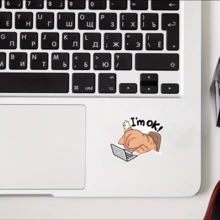 OK Cat 卡通猫乙烯基贴纸，防水自粘贴纸适用于汽车、笔记本电脑、卡车、摩托车，防刮保护和装饰边，适用于木材、塑料、玻璃、金属、陶瓷表面，光滑表面，一次性使用，不对称形状汽车 - 彩色 - 查看 6