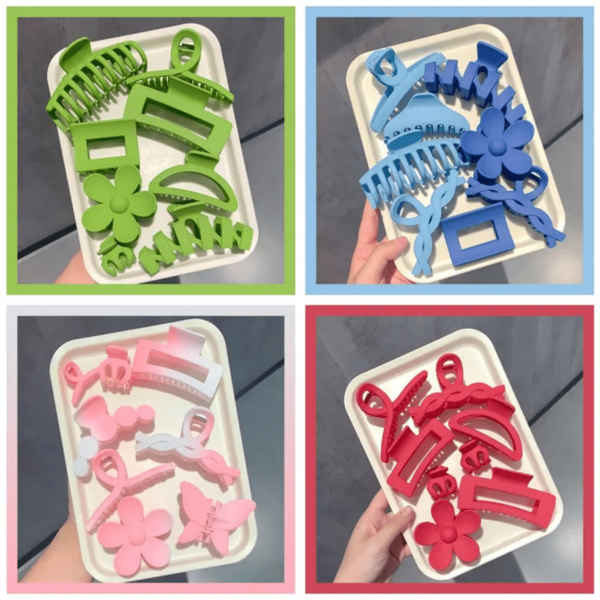 Súper valor Set de 8 piezas ~ Pinza grande y simple para el cabello para la parte posterior de la cabeza de la mujer, pinza de pelo de alta gama, producto talla grande vendido