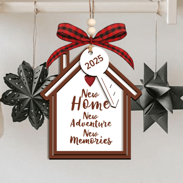 1 件人造木吊坠 2025 新居圣诞装饰 - 新居搬家礼物 - 搬家礼物创意 - 新居礼物创意 - 2025 新居圣诞装饰