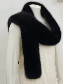 1 件，女士冬季围巾，毛绒围巾，温暖围巾，时尚百搭围巾