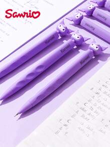 Sanrio 1 Stück offiziell lizenzierter Sanrio Süßer Bleistift 0,5mm Kuromi Weiche Gummi Mechanischer Bleistift Druckbleistift Cartoon Druckbleistift Lern- und Zeichenmaterial Dreieckiger Schaft Griffkorrektur Hochwertig Modisch Arbeitseintrag Stift Einzigartiges Design Angenehmer Griff Geeignet als Geschenk für Familie, Freunde, Weihnachten, Geburtstag