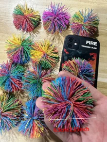 2 件/4 件/6 件/8 件迷你感官玩具套装 - 球、弹力球、彩虹绒球和粘球减压玩具 - 节日派对礼物！塑料球、摇摆球套装、弹力球、青少年圣诞礼物、感官玩具、球、弹力球、感官玩具、减压球 - 彩色 - 查看 5