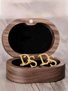 个性化首字母袖扣 - 不锈钢优雅袖扣，适合日常佩戴、婚礼、派对 - 男士可定制礼物，最适合父亲节、圣诞节、万圣节、个性化伴郎袖扣、婚礼派对礼物、求婚袖扣、伴郎礼物、耐用、可爱、迷人、有趣、卡哇伊、Y2K、男女通用、休闲、定制、个性化、定制、家庭、朋友、耐用、可爱、迷人、有趣、卡哇伊、Y2K、男女通用、休闲、定制、个性化、定制、家庭、朋友、定制袖扣和纽扣 - 款2 - 查看 4