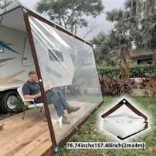 New Upgraded Waterproof Cloth, Transparent Waterproof Tarpaulin For RV, Outdoor Essential For Rainy Season, Suitable For Camping, RV, Balcony, Garden, Greenhouse, Firewood Storage In Winter