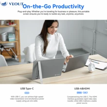 Veout 1pc Portable Display 16 "Touch Portable Display Mobile Phone Laptop Expansion Contrast Ratio 1000:1 Brightness 300cd/M Response Time 25ms Refresh Rate 60Hz