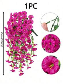 1PC Artificial Flowers Outdoor Silk Morning Glory Simulated Flowers Eucalyptus Leaves, UV Resistant Realistic Hanging Flowers, Wedding Home Office Garden Decoration Birthday Decoration Anniversary Decoration Festival Decoration Graduation Decoration - Multicolor - View 9